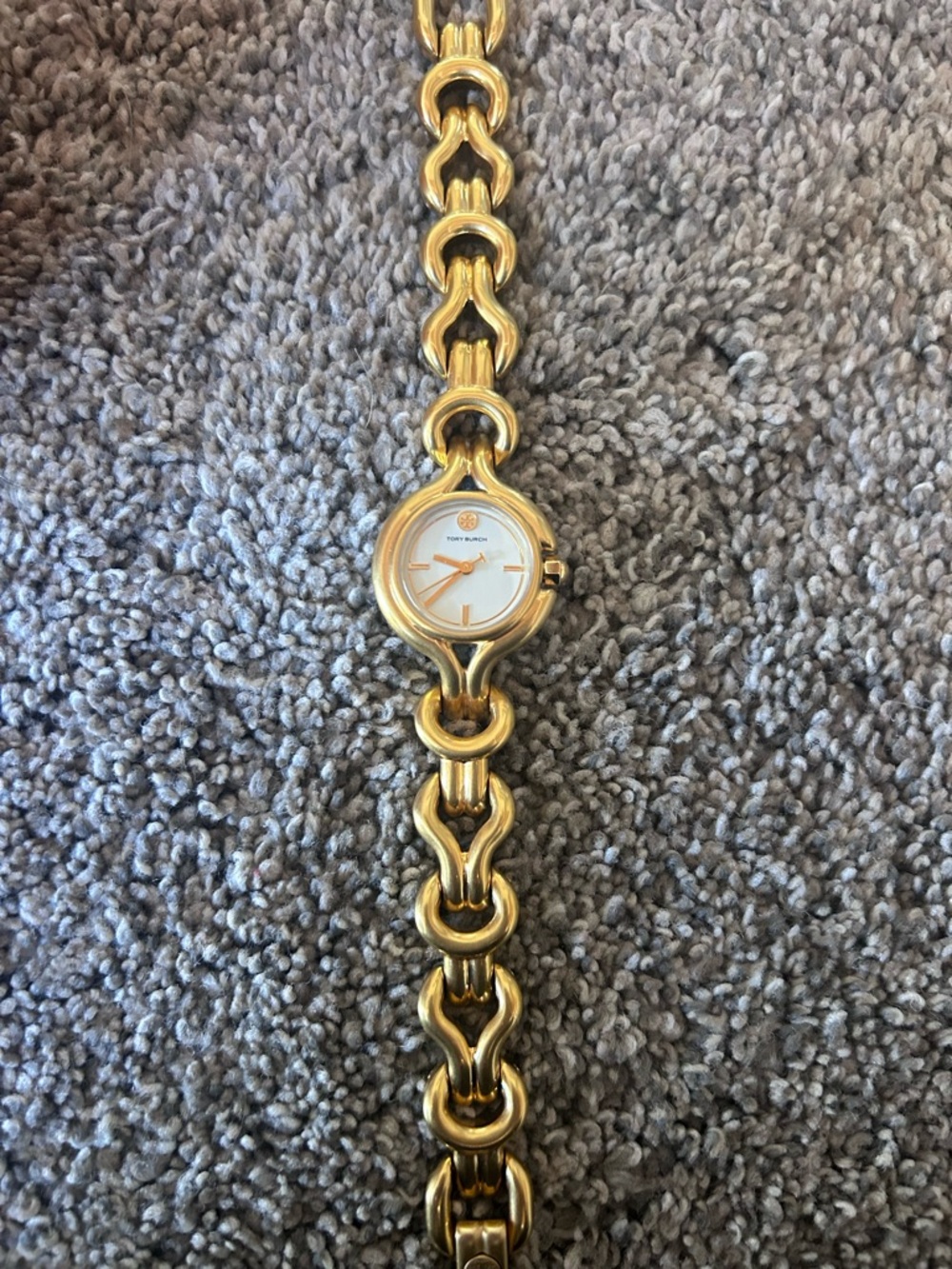 Tory Burch Gold-Tone Link Bracelet Watch with White Dial - Picture 6 of 6